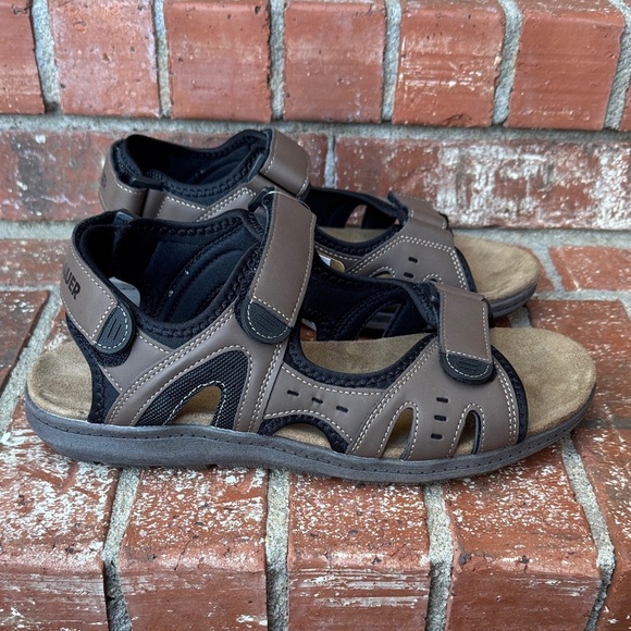 Eddie Bauer Men’s Ossa Sandals Size 10M Brown Black NWT Adjustable Straps Rugged main image 4
